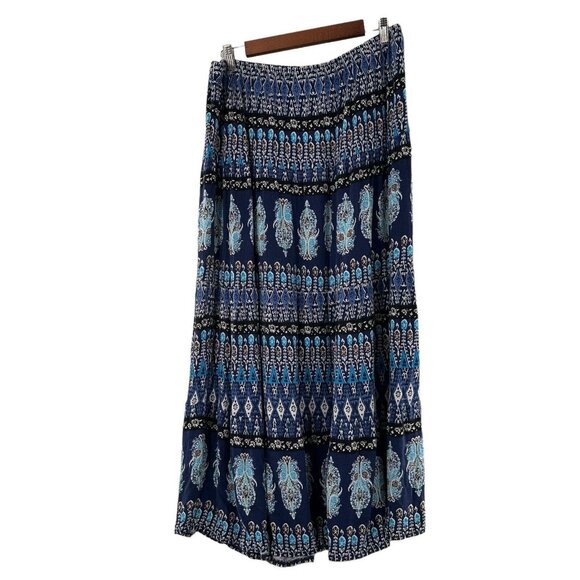 St. Johns Bay Womens PXL Blue Boho Maxi Skirt With Elastic Waist Gypsy Hippie - Picture 7 of 11